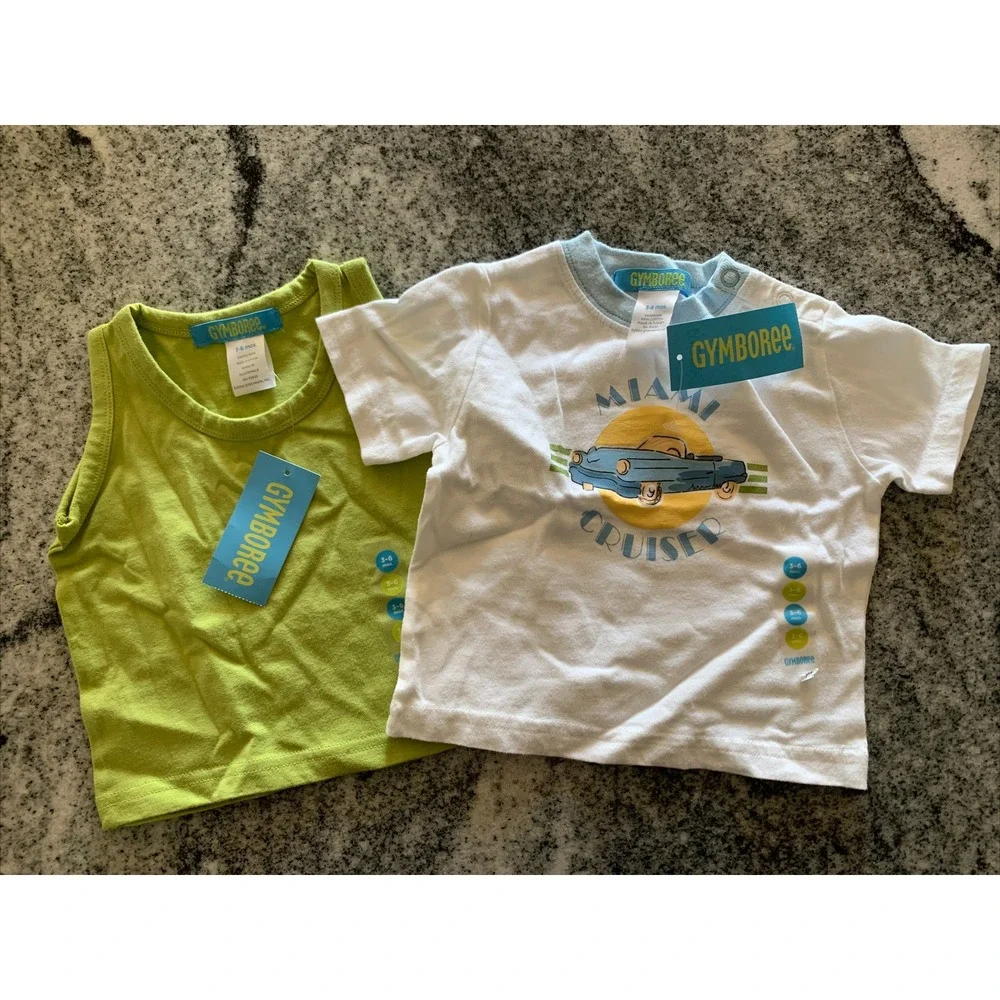 NEW Infant Boy 3-6M Gymboree 3 Piece Set Blue Miami Summer‎ NWT (M2)